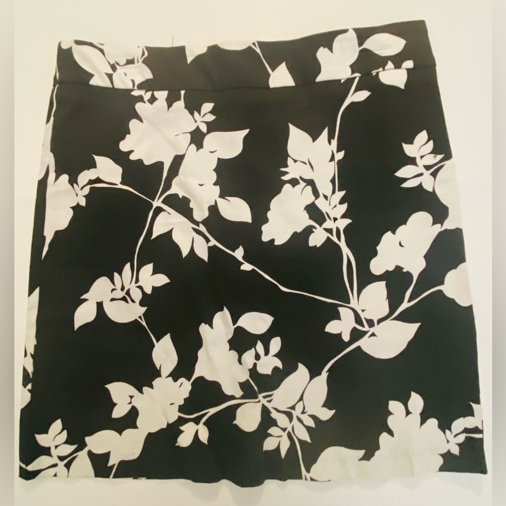 Floral Black and White Skirt